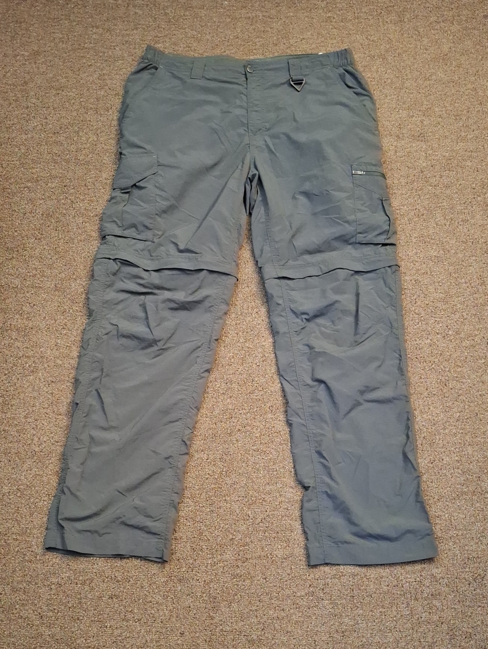 Columbia Men's Convertible Nylon Hiking Cargo Pants - Slate Green 38x32